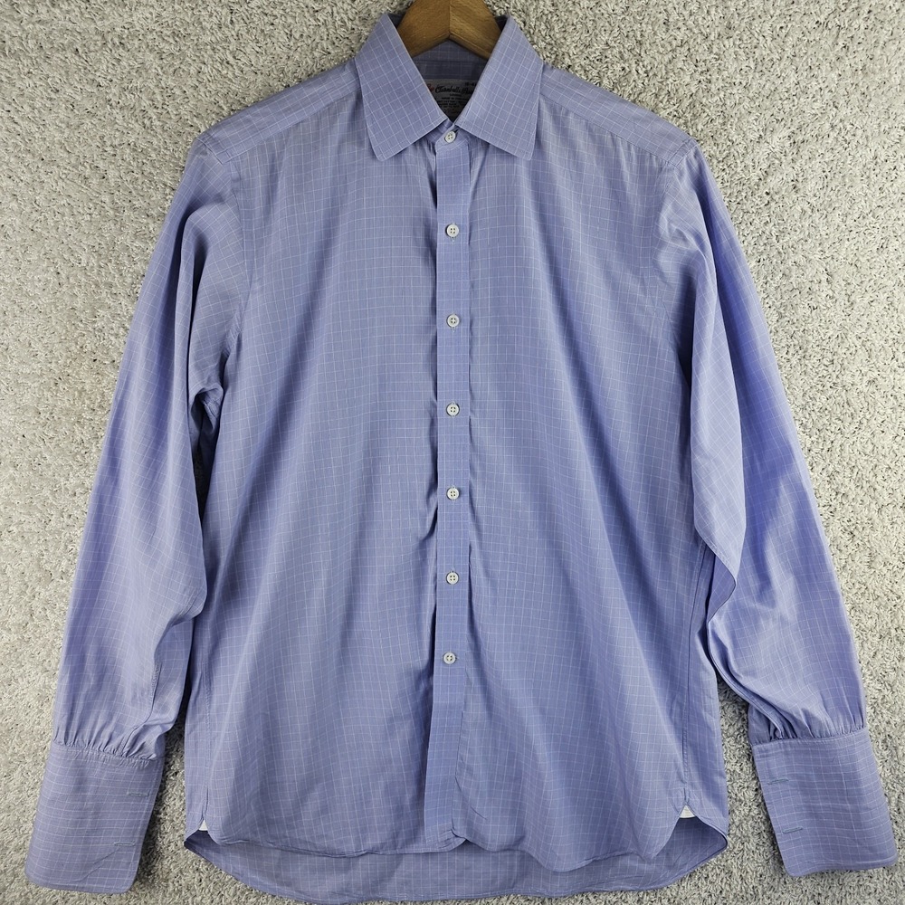 Turnbull & Asser Neiman Marcus Sea Island French Cuff Windowpane Shirt 16-41 XL
